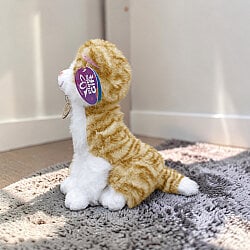 Oturan Sevimli Peluş Tekir Kedi Tarçın 27 cm - 2