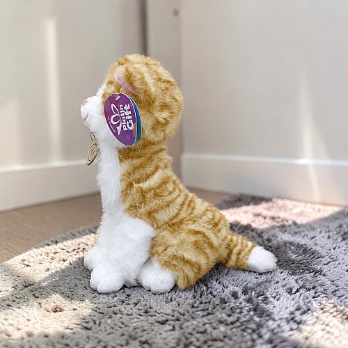 Oturan Sevimli Peluş Tekir Kedi Tarçın 27 cm - Toptanalim (1)