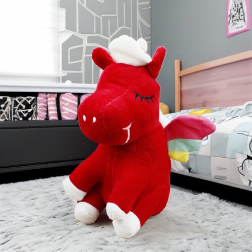 Oturan Unicorn Peluş 35 Cm Kırmızı - Toptanalim