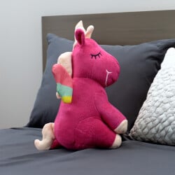 Oturan Unicorn Peluş 35CM Pembe - 2