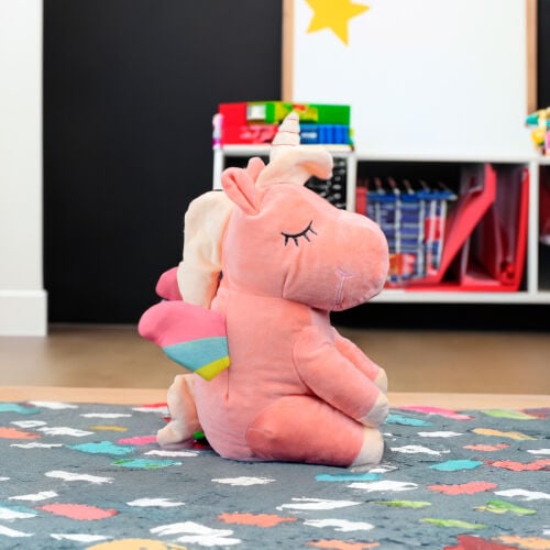 Oturan Unicorn Peluş 35CM Somon - 3