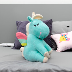 Oturan Unicorn Peluş 35CM Yeşil - 1