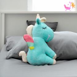 Oturan Unicorn Peluş 35CM Yeşil - 2