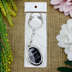 Oval Fotoğraflı Metal Anahtarlık - 3