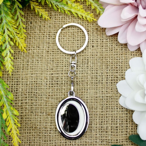 Oval Fotoğraflı Metal Anahtarlık - 2