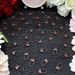 Oval Halkalı Metal Anahtarlık Klipsi Kahverengi - 1