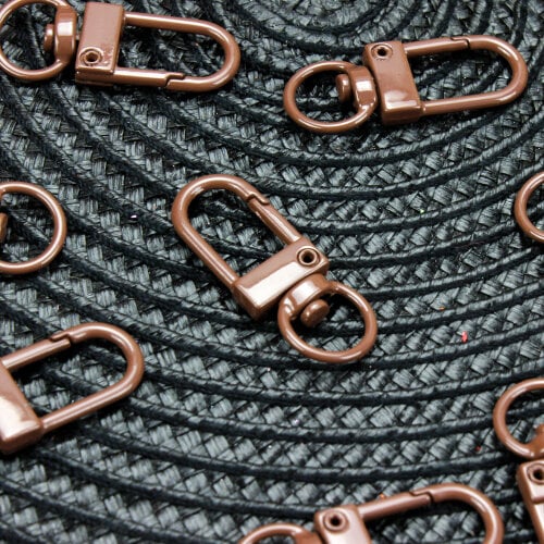 Oval Halkalı Metal Anahtarlık Klipsi Kahverengi - 2