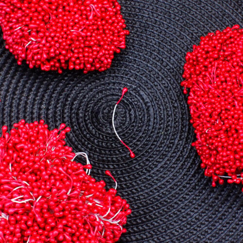 Oya Tomurcuğu Yapay Tohum Çiçek Kırmızı 130 g (±10 g) - Toptanalim (1)