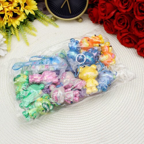 Parlak Bear Silikon Bileklikli Anahtarlık 12'li Paket - 3