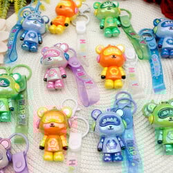 Parlak Bear Silikon Bileklikli Anahtarlık 12'li Paket - 2