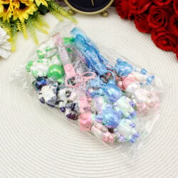 Parlak Lucky Silikon Bileklikli Anahtarlık 12'li Paket - 3