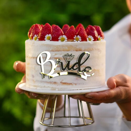 Pasta Önü Pleksi Bride Yazı Gold - 1