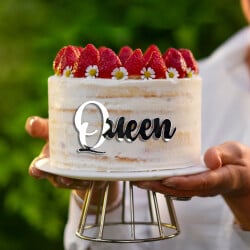 Pasta Önü Pleksi Queen Yazı Gümüş - 1