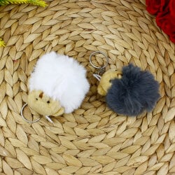 Peluş Ayıcıklı Renkli Ponpon Anahtarlık 12’li Paket - 3