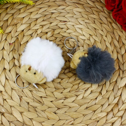 Peluş Ayıcıklı Renkli Ponpon Anahtarlık 12’li Paket - 3