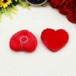Peluş Kalp Anahtarlık Kırmızı 12'li Paket - 2