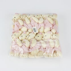 Pembe Elbiseli Peluş Ayıcık Anahtarlık Kız 12''li Paket - 4