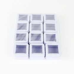 Pencereli Kare Teneke Kutu Beyaz 12'li Paket - 2
