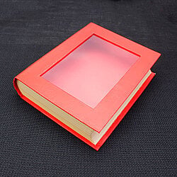 Pencereli Kitap Kutu 14x17 cm Kırmızı - 3