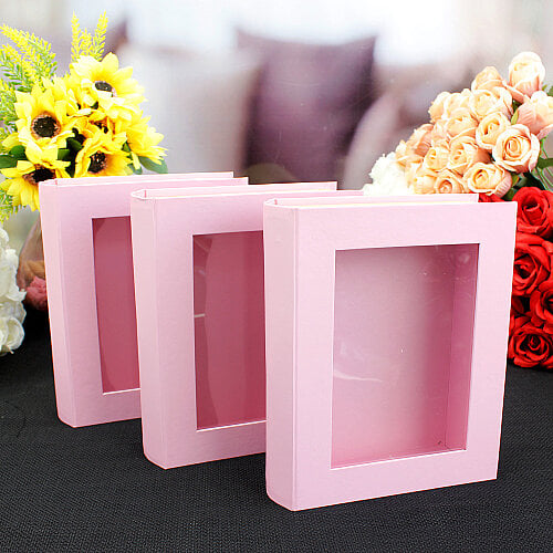 Pencereli Kitap Kutu 14x17 cm Pembe - Toptanalim