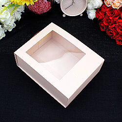 Pencereli Saplı Çiçek Taşıma Kutusu 18x23x8,5 cm Pembe - 3
