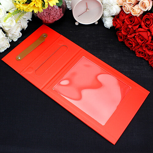 Pencereli Saplı Çiçek Taşıma Kutusu 21x27x9 cm Kırmızı - 4