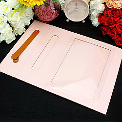 Pencereli Saplı Çiçek Taşıma Kutusu 30x24x9,5 cm Pembe - 4