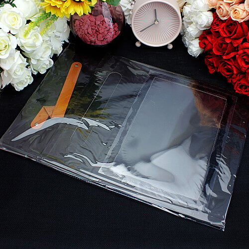 Pencereli Saplı Çiçek Taşıma Kutusu 30x24x9,5 cm Siyah - 5