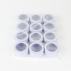 Pencereli Yuvarlak Teneke Kutu Beyaz 12'li Paket - 2