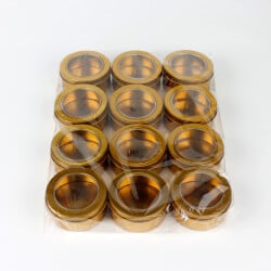 Pencereli Yuvarlak Teneke Kutu Gold 12'li Paket - 2