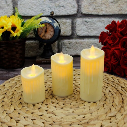 Pilli 3'lü Mum Led - 1