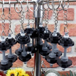 Plakalı Dumbell Spor Anahtarlık 12'li Paket - 1