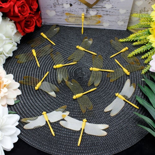 Plastik Gövdeli PVC Yusufçuk Sarı 100'lü Paket - Kare Dekor