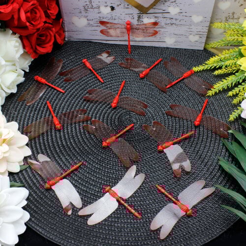 Plastik Gövdeli PVC Yusufçuk Kırmızı 100'lü Paket - Kare Dekor