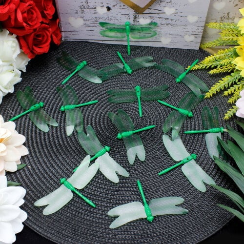 Plastik Gövdeli PVC Yusufçuk Yeşil 100'lü Paket - Kare Dekor