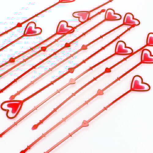 Plastik Kalpli Çiçek Kartvizit Not Çubuğu 34CM Kırmızı - 1