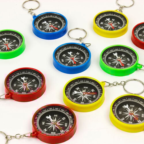 Plastik Pusula Anahtarlık 12'li Paket - 1
