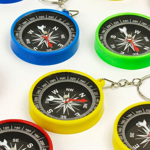 Plastik Pusula Anahtarlık 12'li Paket - 2
