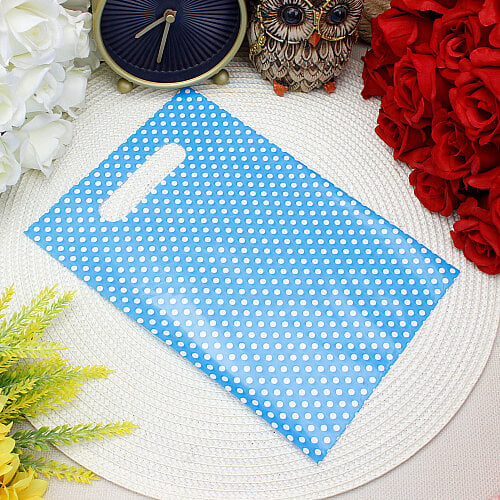 Puantiyeli Hediyelik El Geçme Poşeti Mavi 17x25 cm 50’li Paket - Toptanalim