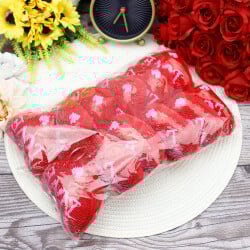 Pullu Love Kalp Kırmızı Anahtarlık 12'li Paket - 3