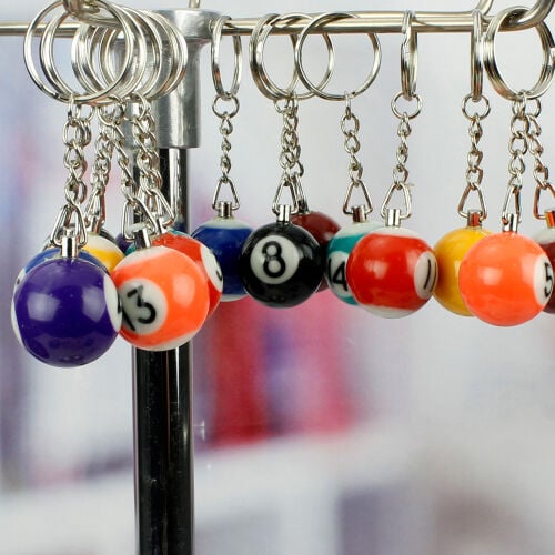 Renkli Bilardo Topu Anahtarlık 16'lı Paket - 1