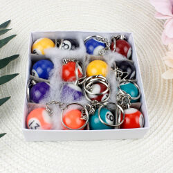 Renkli Bilardo Topu Anahtarlık 16'lı Paket - 3