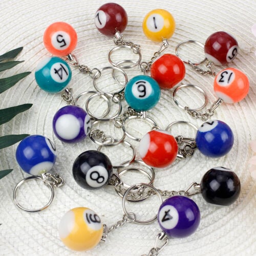Renkli Bilardo Topu Anahtarlık 16'lı Paket - 2
