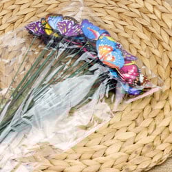 Renkli Metal Saplı Kelebek 50'li Paket - 5