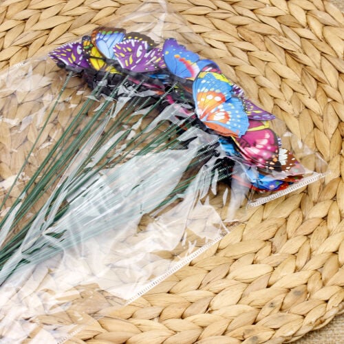 Renkli Metal Saplı Kelebek 50'li Paket - 5