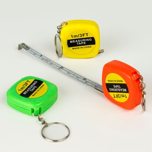 Renkli Mini Metre Anahtarlık 12'li Paket - 1