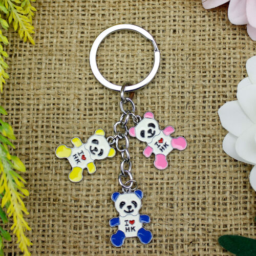 Renkli Panda Metal Anahtarlık - 1