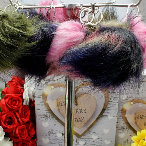 Renkli Peluş Anahtarlık – 12’li Paket - Toptanalim