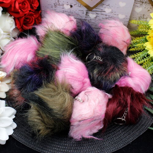 Renkli Peluş Anahtarlık – 12’li Paket - Toptanalim (1)