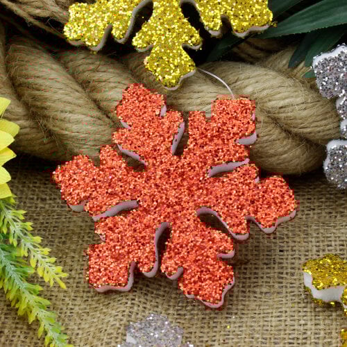 Renkli Strafor Kar Tanesi 6'Lı Paket - Kare Dekor (1)